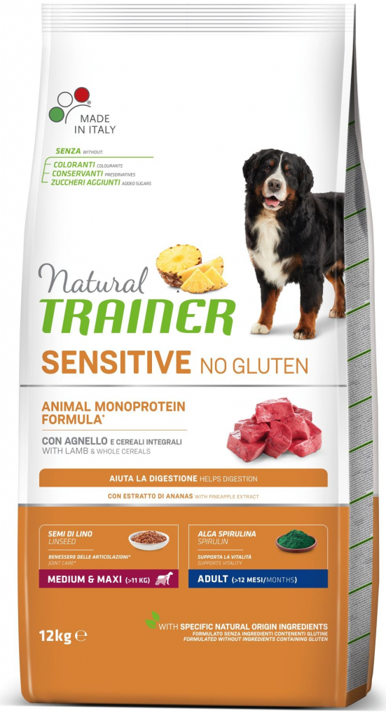 Trainer Natural Sensitive No Gluten Adult Medium / Maxi Lamb 12 kg