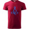 Yoga - lotus modrý (Moňas) - Klasické pánske tričko vyššej gramáže - 2XL ( Marlboro červená )
