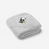 Goldea detská osuška s kapucňou panda na svetlo sivej 100 x 100 cm