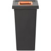 Čierny plastový odpadkový kôš FIT-BIN s hnedým vekom - 75 l