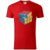 Rubikova kocka kreslená - Tričko z organickej bavlny - S ( Červená )