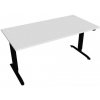 Hobis Pracovný stôl Motion, ZO, 2S, 160x70,5-120,5x80 cm, biela/čierna