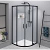Gelco SIGMA SIMPLY BLACK štvťkruhový sprchový kút 90x90 cm sklo Číre R550 Posuvné dvere SPH GS5590B (Čierny štvrťkruhový sprchový kút s posuvnými dverami)