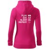 Play Eat Sleep Repeat game - Mikina dámska trendy zipper s kapucňou - S ( Purpurová )