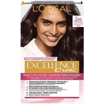 L'Oréal Permanentná farba na vlasy Excellence Creme 200 černohnědá od 6 € -  Heureka.sk