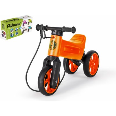 Teddies FUNNY WHEELS Rider SuperSport oranž. 2v1+popruh 28/30cm