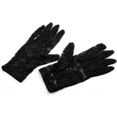 Spoločenské rukavice čipkované čierna 1 pár