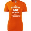 Oranžové dámske tričko Legendy sa rodia v auguste vianočné darčeky pre ženy