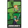 Halantex · Bavlnená plážová osuška Minecraft – motív Creeper Fight × Alex a Steve - 100% bavlna - 70 x 140 cm