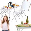 Skladací turistický stôl Epifit 120 cm so 4 striebornými stoličkami