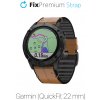 FixPremium - Kožený Remienok pre Garmin (QuickFit 22mm), svetlá hnedá