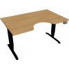 Pracovný stôl Motion Ergo, PO, 3S, 140x61-128x90 cm, dub/čierna - 1 kus - 1 KS - pamäťové - 60 mesiacov - elektrický polohovateľný - stôl - 90 cm - Hobis - Motion Ergo - 140 cm - 60,5 - 129,5 cm - dub