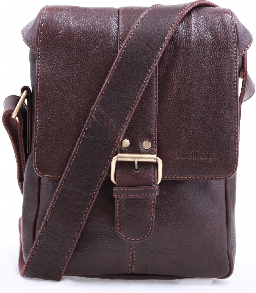 Sendi Design pánská kožená taška přes rameno CT 712 hnědá