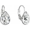Evolution Group Náušnice bižutéria sa Swarovski krištáľmi biela slza 51019.1