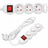Predlžovací kábel 3xzásuvka , 1,4m, 3x1mm2, s vypínačom biela