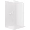 CERANO - Sprchová zástena Walk-in Onyx Duo Ľ/P - 8 mm - guľatá vzpera - biela matná, ryhované sklo - 90x200 cm
