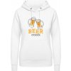 AWDis Hoodie Mikina - Dizajn - Čas na Pivo - Arktická biela - XXL - Dámske