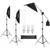 Fotověci Výkonné Fotostudio 3x Softbox Jeřábový Set Světlo Stativ Spirál Žárovky 405W