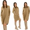 Fashionweek Pohodlné teplákové šaty s vreckami tunika rúrka OVERSIZED MF365 Farba: Camel, Veľkosť: Universal