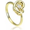 GOLDIE Zlatý prsteň s pohyblivým diamantom Srdiečko LRG373.AVX