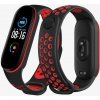 Xiaomi Mi Band 5/6 náhradný náramok - Športový priedušný perforovaný Farba: Čierno-červená MBSCZ-5SCECR