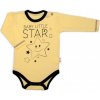Baby Nellys Body dlhý rukáv žlté Baby Little Star
