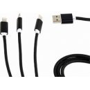 Gembird CC-USB2-AM31-1M USB charging combo 3-in-1, 1m, černý