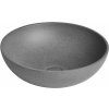 SAPHO - TURF betónové umývadlo na dosku vrátane výpuste, priemer 44cm, čierny granit AR436