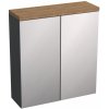 Strama Ovo skrinka 59.7x20.1x65.5 cm bočné závesné grafitová-dub 12.400.03
