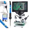 DIGITÁLNY MIKROSKOP 1200x MENU PL KAMERA 12MP S PÁJKOU NA PÁJKOVANIE 60W