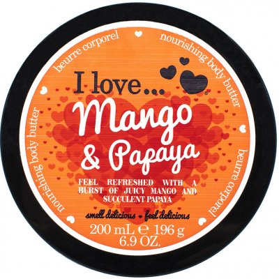 I Love Vyživujúce telové maslo s vôňou manga a papáje (Mango & Papaya Nourishing Body Butter) 200 ml
