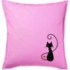 Zamilovaná mačka spredu - Vankúš 50x50 - 50x50 - Iba poťah ( Ružová )