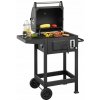 GRIL NA DREVENÉ UHLIE BBQ S TEPLOMEROM, ROŠTOM, POKRIEVKOU A OBALOM MISSOURI 86CM