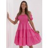 Factory Dámske letné šaty s volánmi Farba: Ružová, Veľkosť: UNI