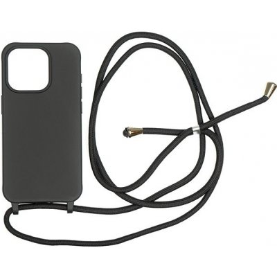 Mobile Origin Lanyard Case Black iPhone 15 Pro LYC-S-BLK-15PRO