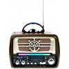 Retro prenosné Bluetooth rádio s pásmami AM/FM/SW - GOLON RX-077D - Tmavo hnedá