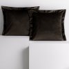Obliečky na vankúše AmeliaHome Velvet Side tmavohnedé, veľkosť 45x45