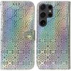 Peňaženkové 3D puzdro Colorful na Samsung Galaxy S24 Ultra 5G - Strieborná