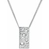 Evolution Group Strieborný náhrdelník so Swarovski kryštálmi biely obdĺžnik 32074.1