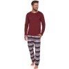 Doctor Nap PMB.4330 pánské pyžamo dlouhé vínové