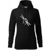 Paličky ruka - Mikina dámská Cape s kapucí - M ( Čierna )