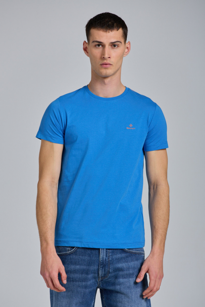 Gant tričko Contrast Logo SS modré