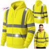 Reflexná pracovná mikina, zateplená, výstražná, bezpečnostná, žltá