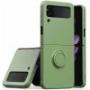 SES Silikónový ochranný obal s držiakom na prst pre Samsung Galaxy Z Flip7 FE 5G - svetlo zelený 17892