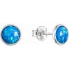 Strieborné náušnice kôstky so syntetickým opálom modré 11464.3 blue