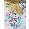 Scrunchie vzorovaná gumička v bielej farbe