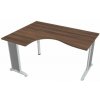 Hobis Pracovný stôl Flex, ergo, pravý, 160x75,5x120 (60x80) cm, orech/kov
