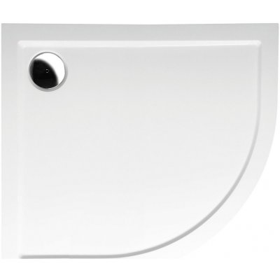 Polysan RENA L sprchová vanička z liateho mramoru, štvrťkruh 90x80x4cm, R550, ľavá, biel SPH 72890