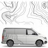 NÁLEPKY na Auto Karavan Mapa Vrstevnice Izarytmy Izolínie Línie 45x90 cm