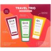 Q+A Travel Trio Fresh Apple + Avocado sprchový gél s kyselinou hyalurónovou 50 ml + Golden Vanilla + Coconut telový peeling s AHA 50 ml + Sweet Almond + Pistachio telové mlieko s ceramidmi 50 ml kozme